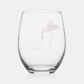 フラミンゴ50誕生日カスタムパーティー ステムなしワイングラス (裏面)