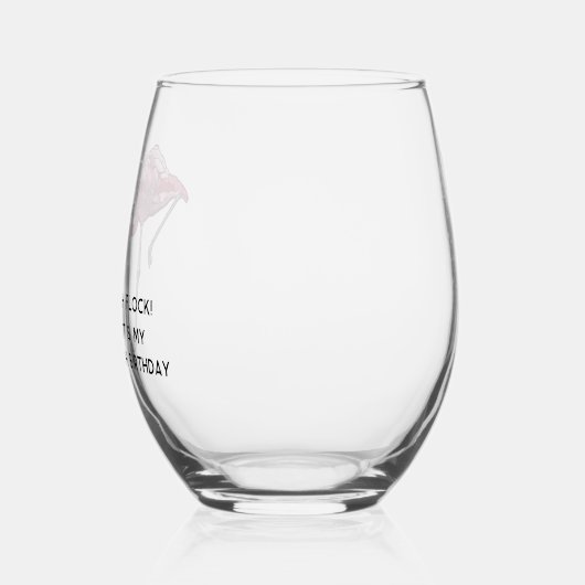 フラミンゴ50誕生日カスタムパーティー ステムなしワイングラス (左)