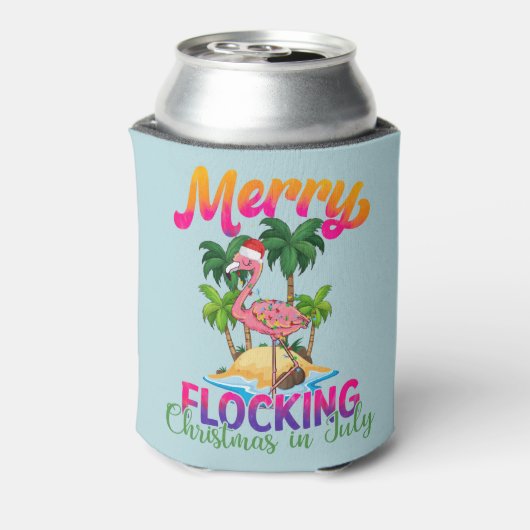 フラミンゴ7月のクリスマス |熱帯フラミンゴ 缶クーラー (缶裏面)