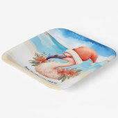 フラミンゴ7月の水彩のクリスマス ペーパープレート (傾斜あり)