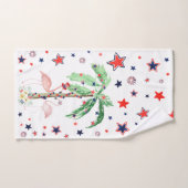 フラミンゴ7月4日ハンドタオル ハンドタオル (ハンドタオル)