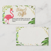 フラミンゴ – おむつラッフルカード エンクロージャーカード (正面/裏面)