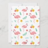 フラミンゴ&おもしろいトロピカルバースデーパーティー,任意の年齢 招待状 (裏面)
