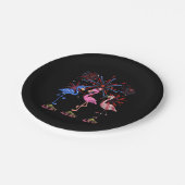 フラミンゴ・アメリカ国旗7月4日 ペーパープレート (アングル)