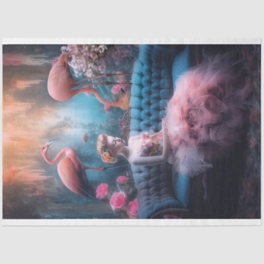 フラミンゴ・アルカディア、1950年代の女の子、Ethereal Garden 薄葉紙 (正面)