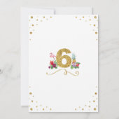 フラミンゴ アロハ 6歳 誕生日パーティー 招待状 (裏面)