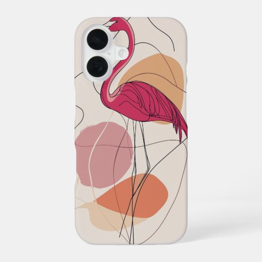 フラミンゴ・イン・ブルーム iPhone 16ケース (裏面)