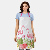 フラミンゴ エプロン (着用した状態)