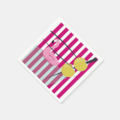 フラミンゴ&カバナストライプカクテルナプキン – ピンク スタンダードカクテルナプキン (角)