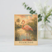 フラミンゴ カリブ海の湿地 VINTAGE ポストカード (スタンド正面)