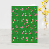 フラミンゴ カード (黄色い花)