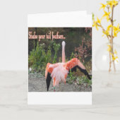 フラミンゴ カード (黄色い花)