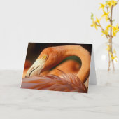 フラミンゴ カード (黄色い花)