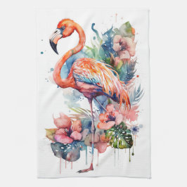 フラミンゴ キッチンタオル