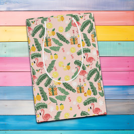 フラミンゴ&ギフトサマーパーティー ミディアムペーパーバッグ