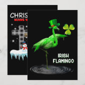 フラミンゴ・ギフト |アイリッシュフラミンゴグリーン シーズンカード (正面/裏面)