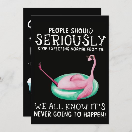 フラミンゴ・ギフト |人々は真剣にフラミンゴするべきである シーズンカード (正面/裏面)