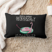 フラミンゴ・ギフト |人々は真剣にフラミンゴするべきである ランバークッション (ブランケット)