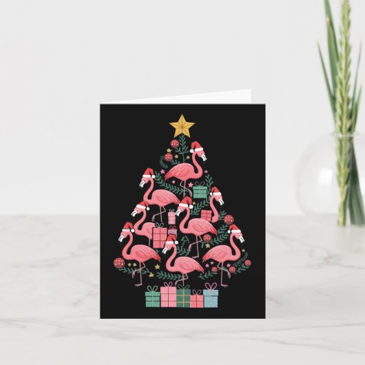 フラミンゴ クリスマスツリー  カード (正面)