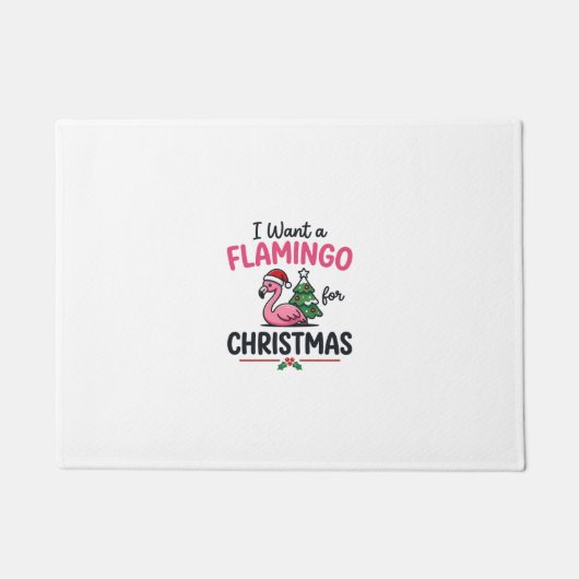 フラミンゴ クリスマス 引用 ベクター ドアマット (正面)