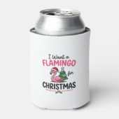 フラミンゴ クリスマス 引用 ベクター 缶クーラー (缶正面)