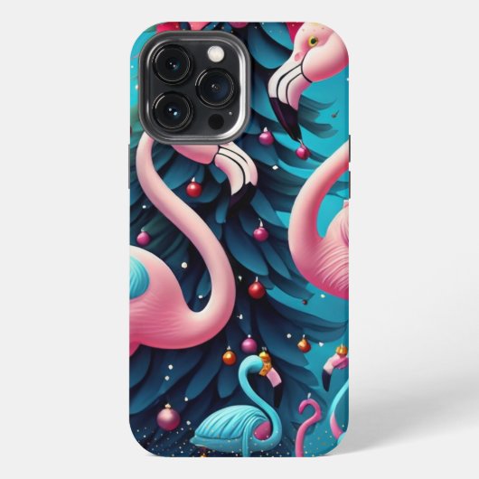 フラミンゴ クリスマス iPhone / iPad カバー (裏面)