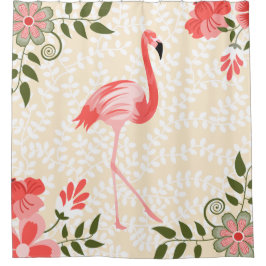 フラミンゴ シャワーカーテン
