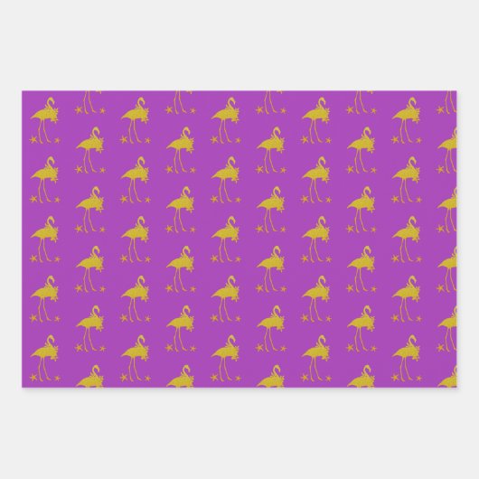 フラミンゴ・シーズとグリーティング・クリスマス ラッピングペーパーシート (正面3)