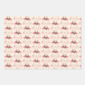 フラミンゴ・シーズとグリーティング・クリスマス ラッピングペーパーシート (正面)