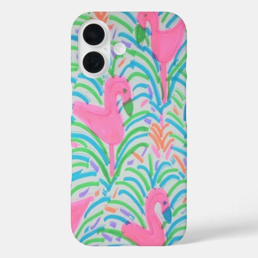 フラミンゴ ジャングル パーティ iPhoneケース Case-Mate iPhoneケース (裏面)