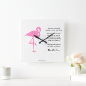 フラミンゴ スクエア壁時計 (ホーム)