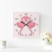 フラミンゴ スクエア壁時計 (ホーム)