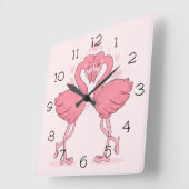 フラミンゴ スクエア壁時計 (傾斜)