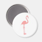 フラミンゴ – ストリップ – ピンクと白。 マグネット (正面/裏面)