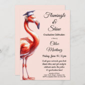 フラミンゴ＆セレブレーション！ フラミンゴ卒業パーティー 招待状 (正面/裏面)