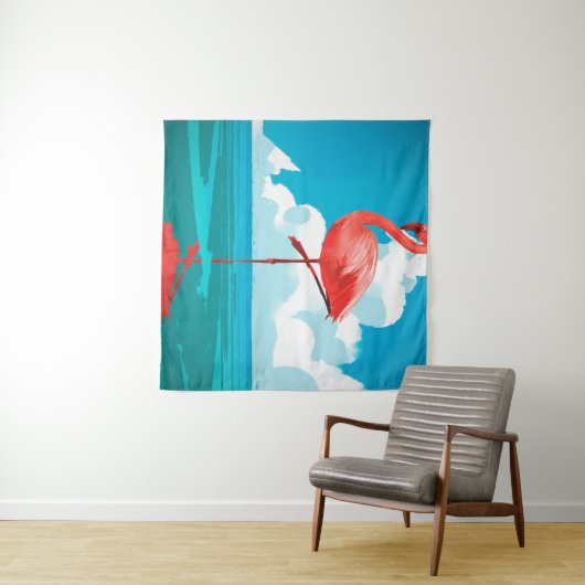 フラミンゴ タペストリー (インサイチュ(横))