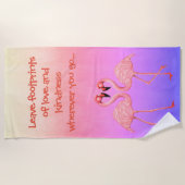 フラミンゴ・ダンス ビーチタオル (正面)