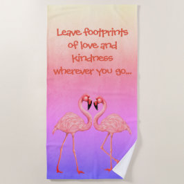 フラミンゴ・ダンス ビーチタオル