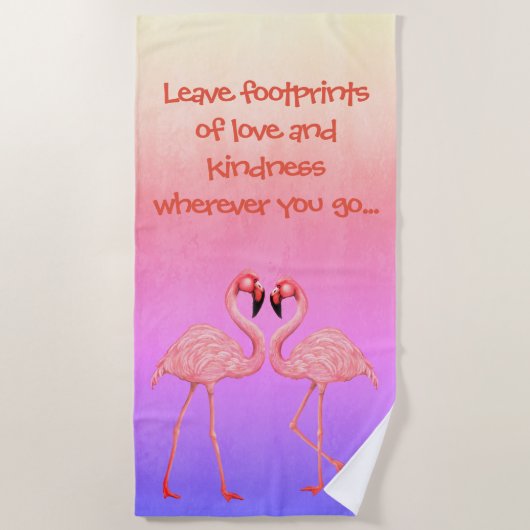 フラミンゴ・ダンス ビーチタオル (正面)