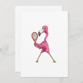 フラミンゴ テニス フラミンゴがテニスをプレイ フラミンゴ 招待状 (正面/裏面)