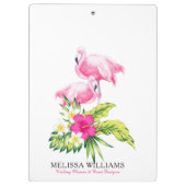フラミンゴ&トロピカルフラワーブーケ クリップボード (裏面)