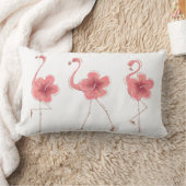 フラミンゴ&ハイビスカス ランバークッション (ブランケット)