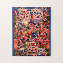 フラミンゴ ハッピー 250th バースデー アメリカ 7月4日 ジグソーパズル