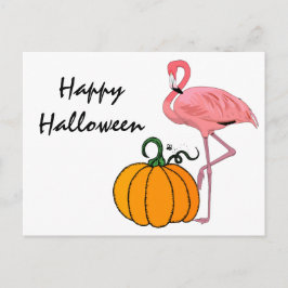 フラミンゴ ハロウィン パンプキン ポストカード