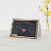 フラミンゴ&ハート バレンタインのグリーティングカード カード (黄色い花)