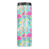 フラミンゴ、ハート、氷Cの明るい夏の模様 タンブラー (裏面)
