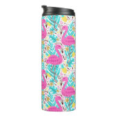 フラミンゴ、ハート、氷Cの明るい夏の模様 タンブラー (回転右)