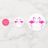 フラミンゴ、ハート、牡丹の花と結婚月桂樹 コンフェッティ (正面)