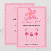 フラミンゴ・バチェロレッテ・パーティー招待状 招待状 (正面/裏面)
