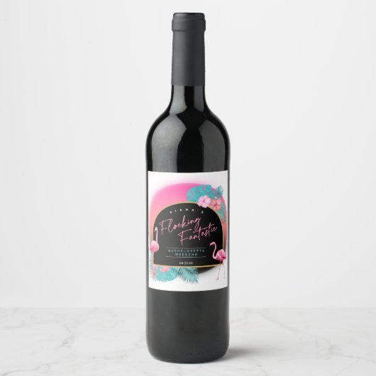 フラミンゴ・バチェロレッテ・パーティー・ファンタスティック V1 ID930 ワインラベル (正面)